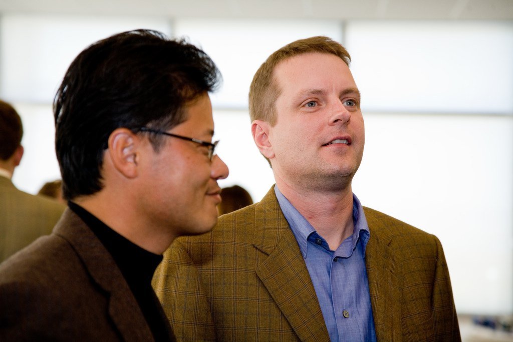 Yahoo co-founders Jerry Yang (left) and David Filo in May 2007