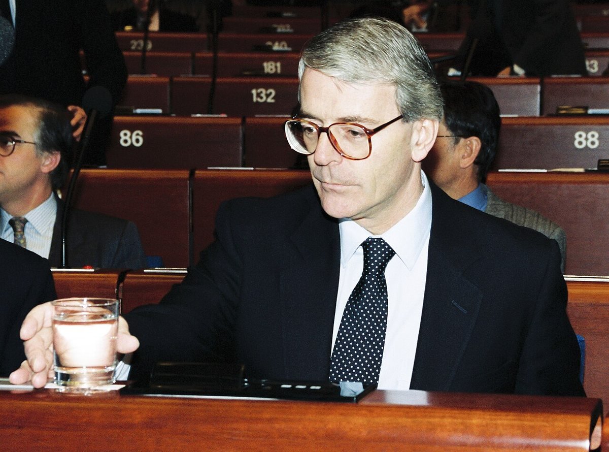 Prime Minister John Major at the European Parliament in December 1992
