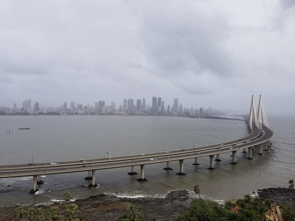 The Mumbai skyline and the Bandra–Worli Sea Link