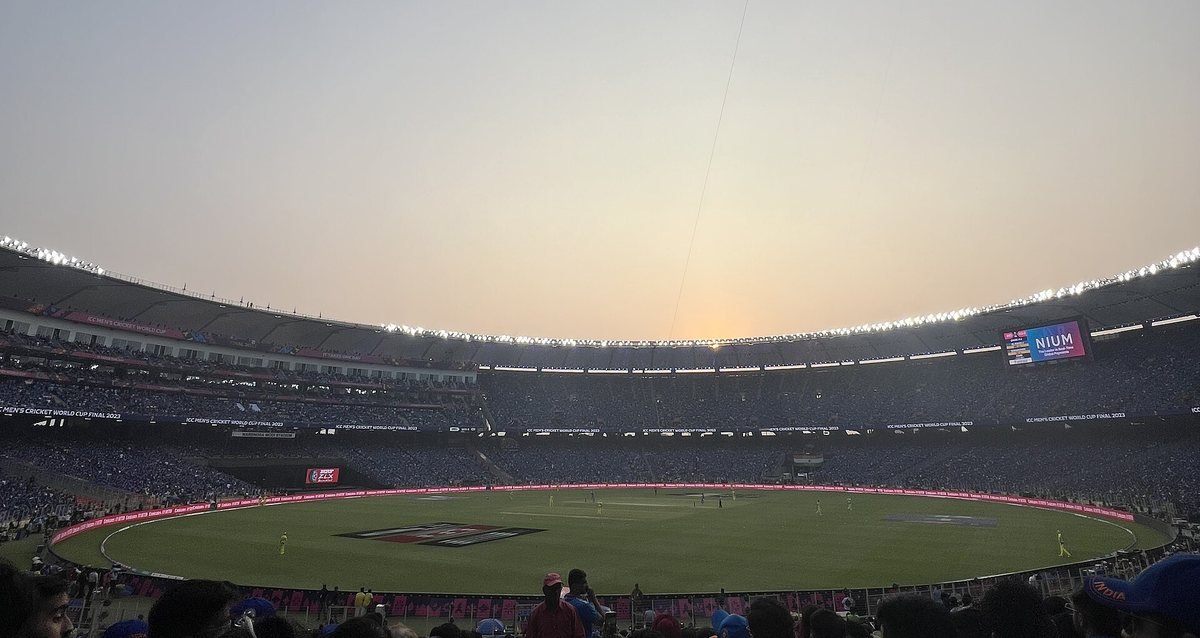 Narendra Modi Stadium, Ahmedabad, during the 2023 World Cup final between India and Australia, 19 November 2023