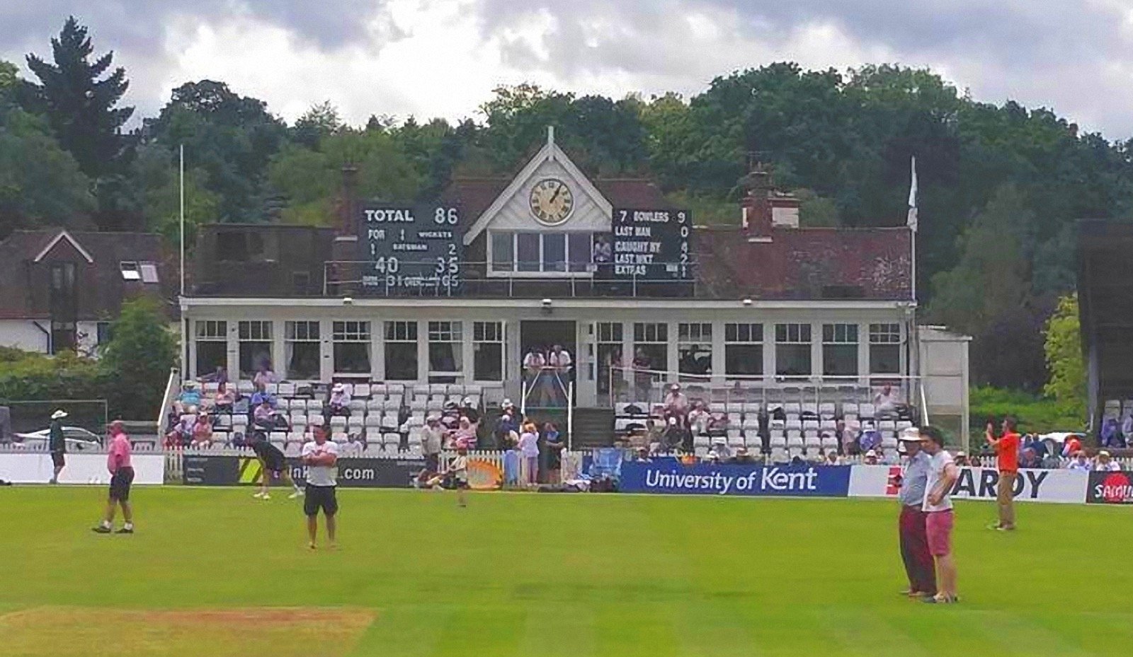 The pavilion at the Nevill Ground