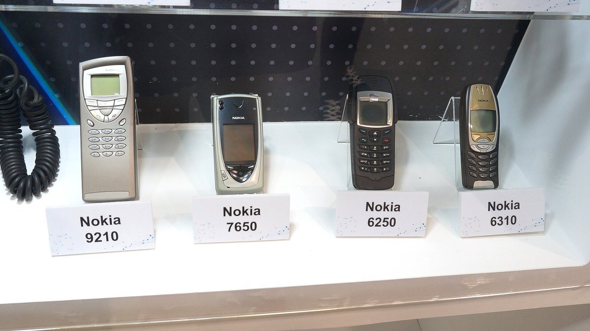 The Nokia 7650 (second from left)