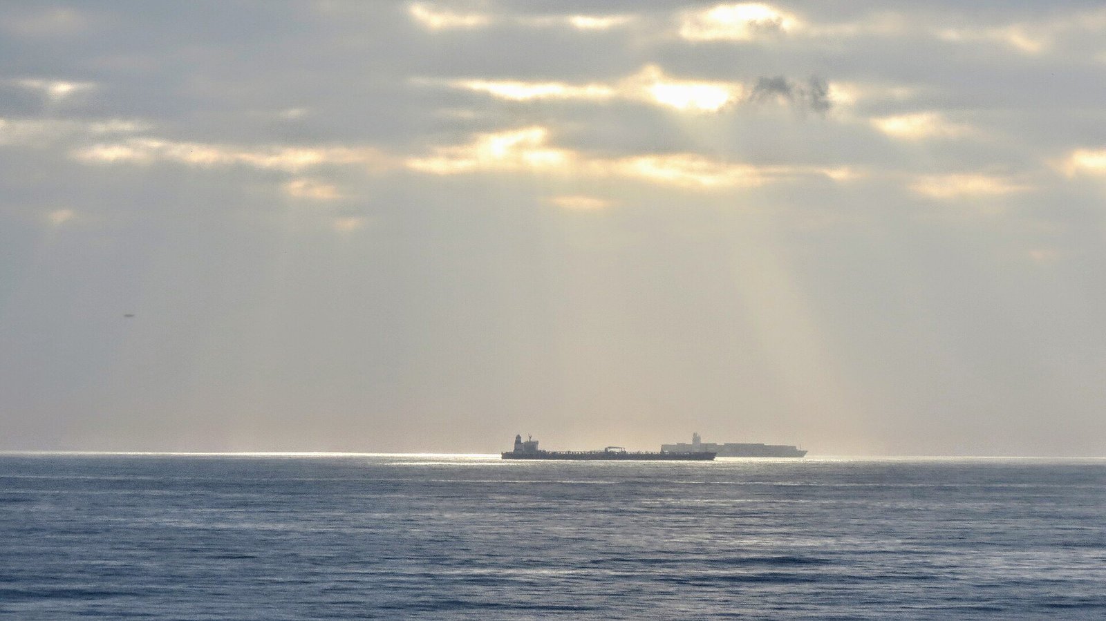 A tanker waiting offshore