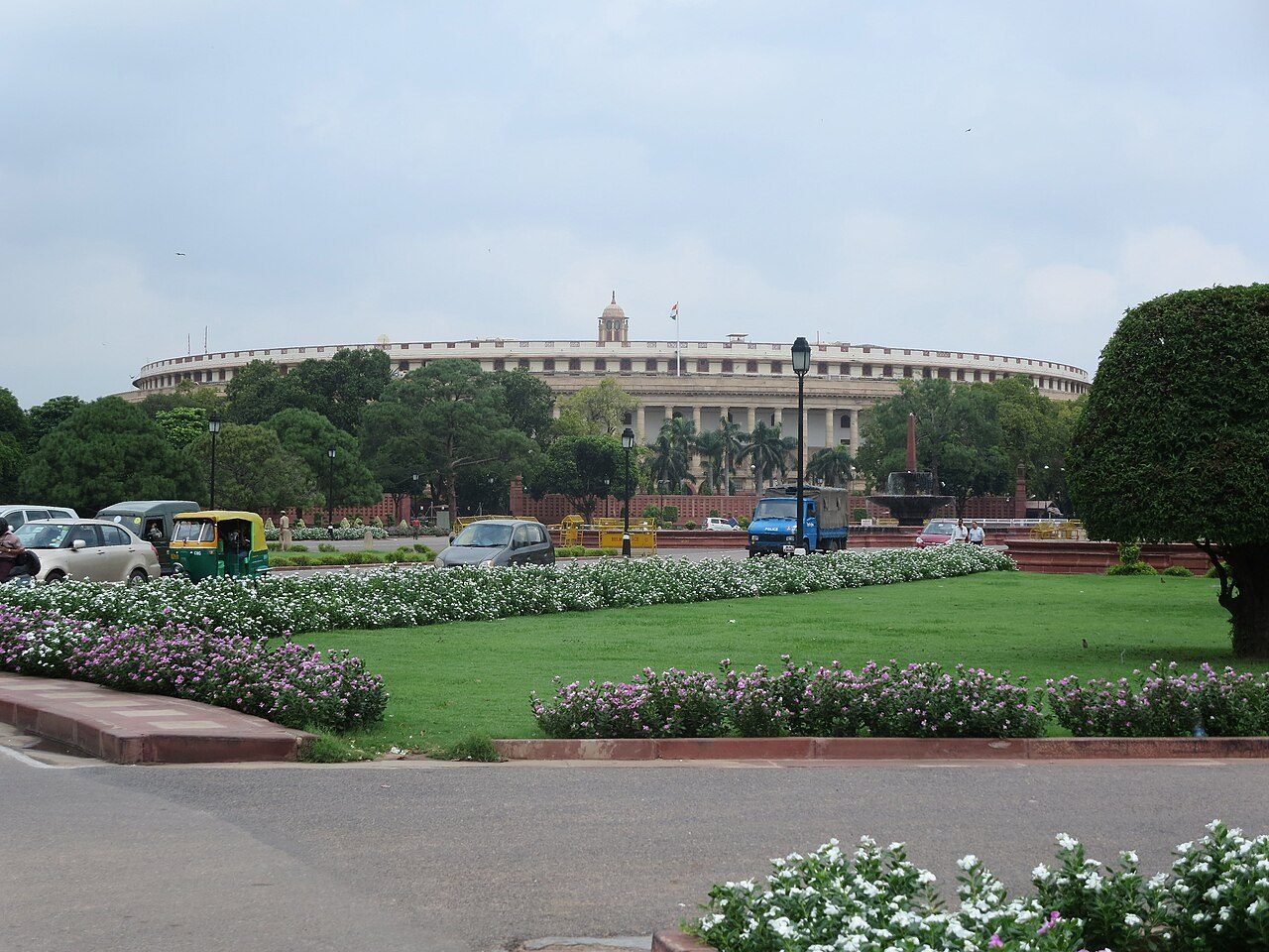 The old Parliament House, Sansad Bhavan, seen from Vijay Chowk