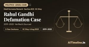 Rahul Gandhi Defamation Case: Timeline & Disqualification