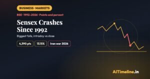 Sensex Crashes Since 1992: India’s Biggest Falls by Points and Percent