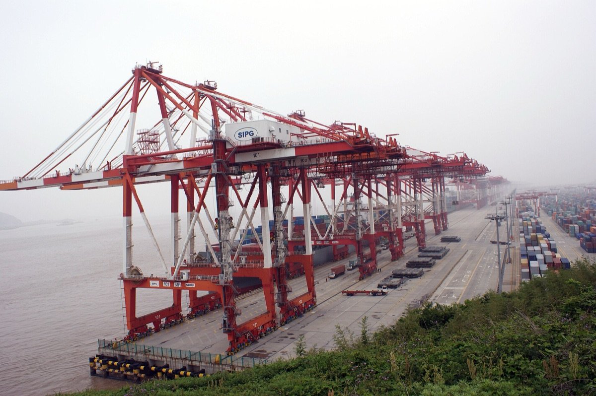 Gantry cranes at Shanghai’s Yangshan deep-water port