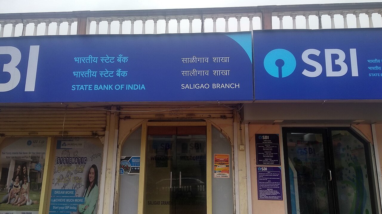 A State Bank of India village branch at Saligao, Goa