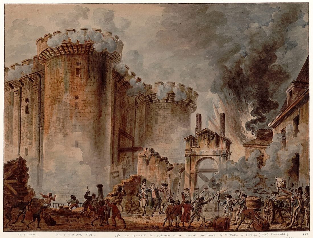 The storming of the Bastille on 14 July 1789