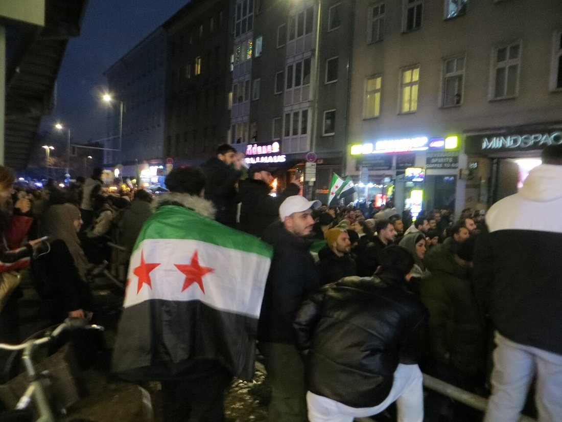 Syrians in Berlin celebrate the fall of Bashar al-Assad