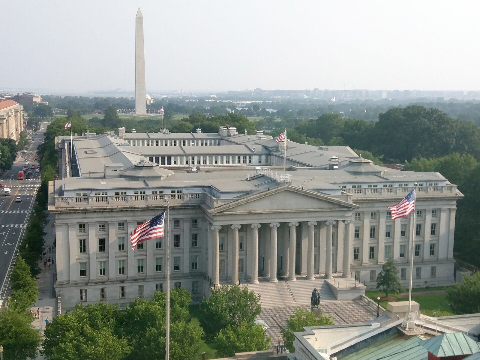 The US Treasury building in Washington