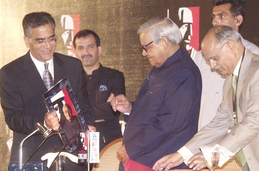 Prime Minister Atal Bihari Vajpayee at the inaugural session of the India Today Conclave, New Delhi, 12 March 2004, the group’s flagship event in Aaj Tak’s early years as a channel