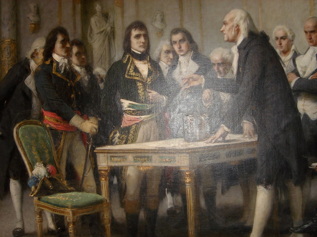 Giuseppe Bertini’s painting of Volta demonstrating the pile to Napoleon Bonaparte in Paris in 1801
